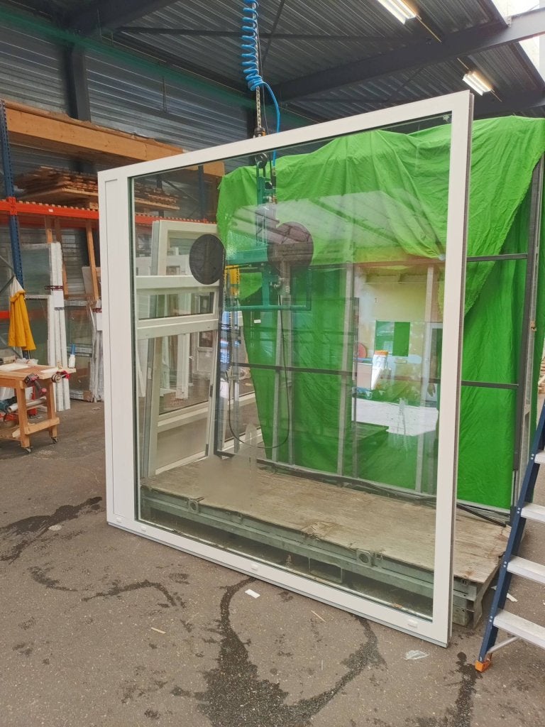 Aluminium Vast kozijn  b250 x h250 cm Wit  -2340-, Niet ingevuld, Niet ingevuld, Aluminium, Ophalen of Verzenden