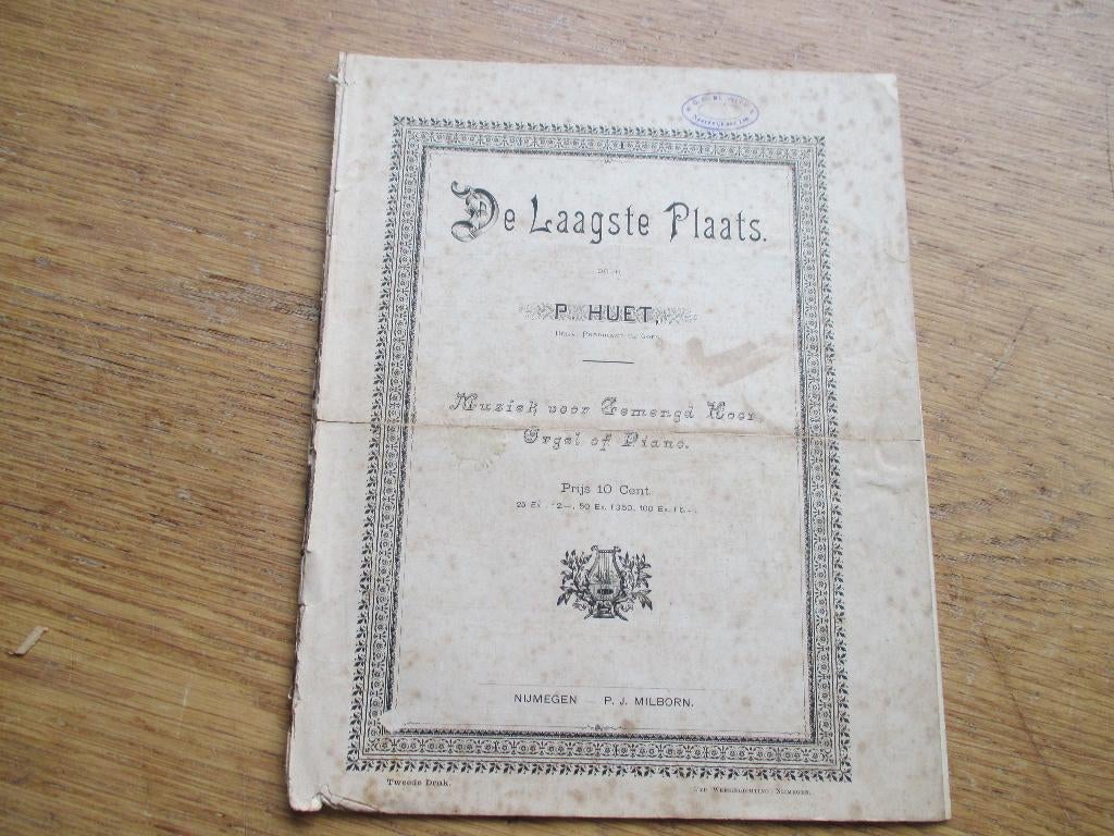 DE LAATSTE PLAATS- P HUET, Muziek en Instrumenten, Bladmuziek, Gebruikt, Zang, Ophalen of Verzenden, Artiest of Componist