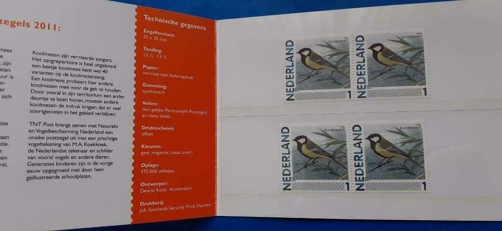Postzegelmapje 430 - Persoonlijke Postzegels Koolmees - 2011, Postzegels en Munten, Postzegels | Nederland, Verzenden, Na 1940