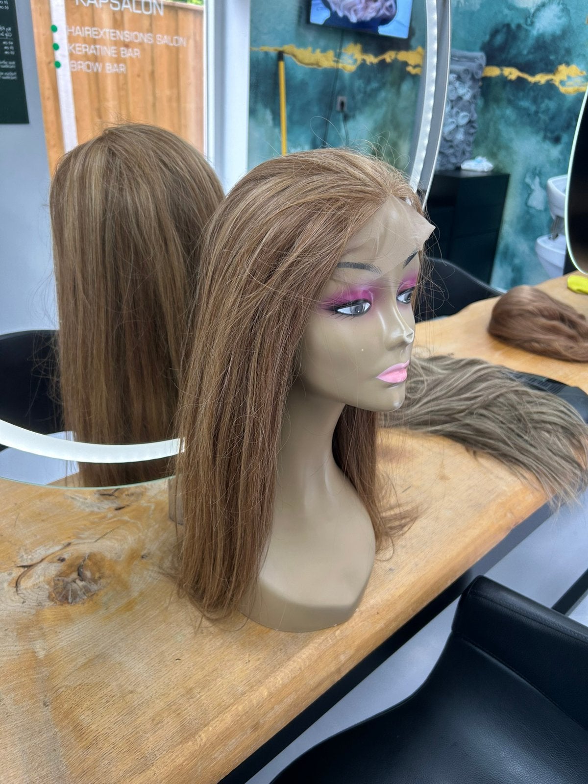 Echthaar pruik handgeknoopt Lace Wig haarverlenging nu €413, Ophalen of Verzenden, Nieuw, Pruik of Haarverlenging