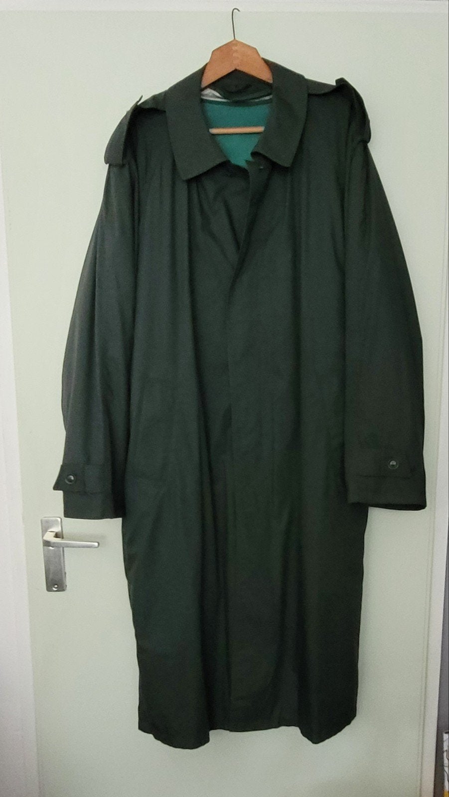 Lange heren jas groen, Kleding | Heren, Ophalen of Verzenden, Maat 56/58 (XL), Groen