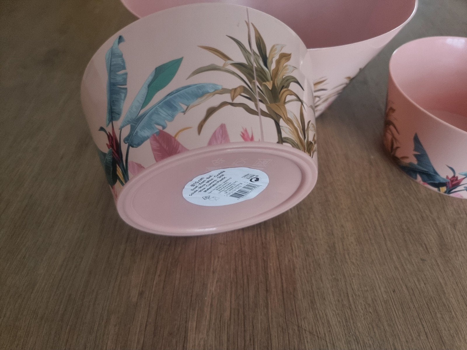 Set van 3 oudroze schalen plastic, Huis en Inrichting, Keuken | Servies, Kunststof, Gebruikt, Ophalen of Verzenden, Schaal of Schalen