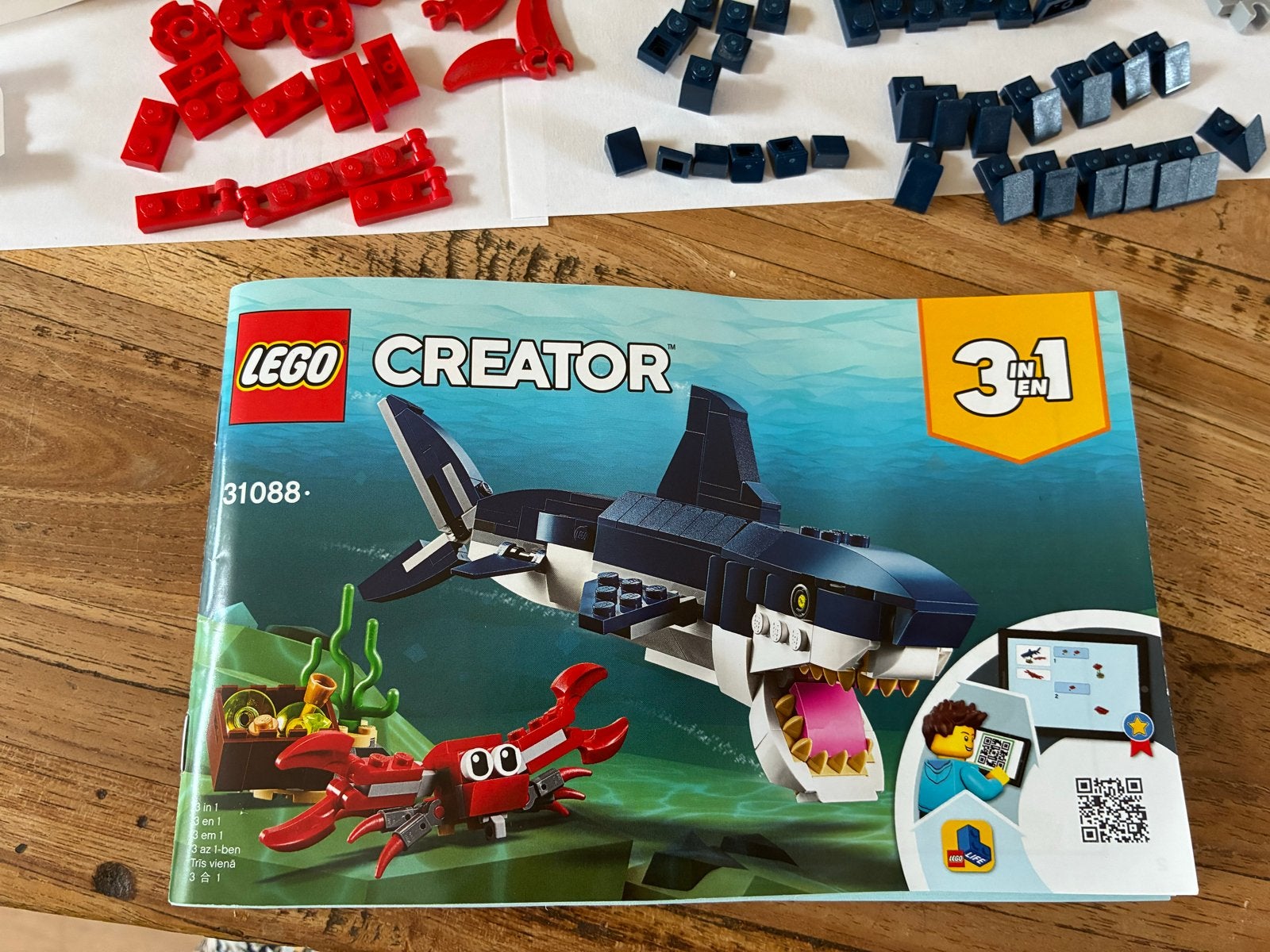 LEGO Creator 31088 Diepzeewezens 3-in-1 set, Lego, Ophalen of Verzenden, Zo goed als nieuw, Compleet
