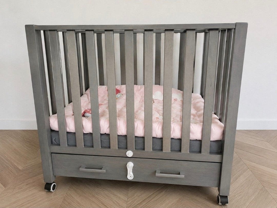 Casper box grijs met lade, wielen en matras, Ophalen