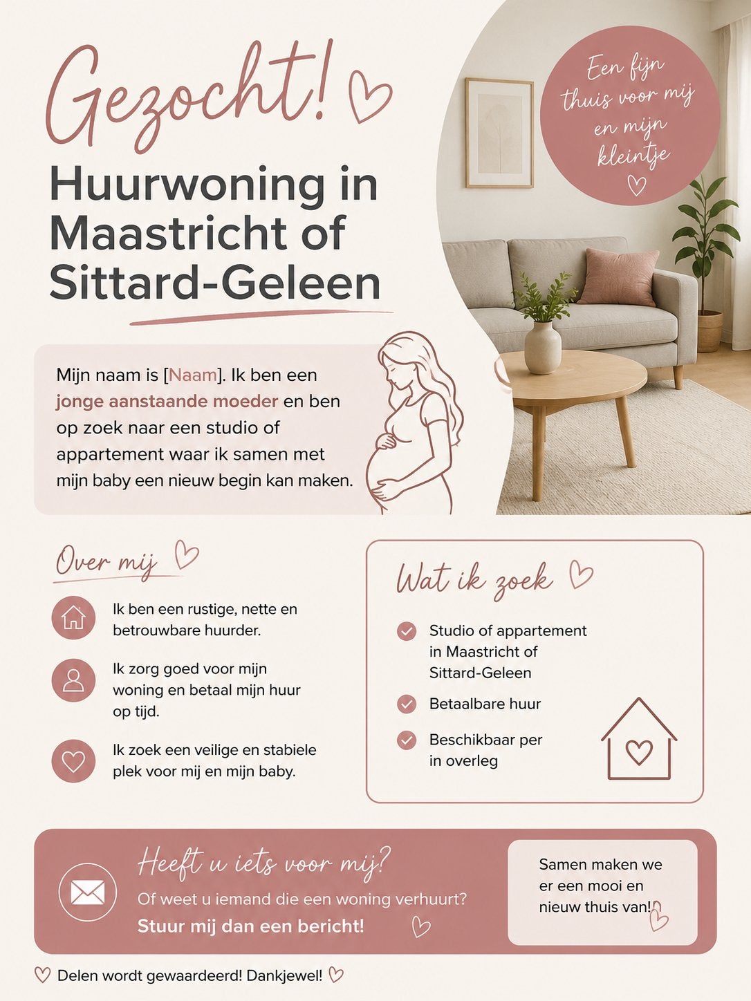 Rustige huurder met baby zoekt huurhuis