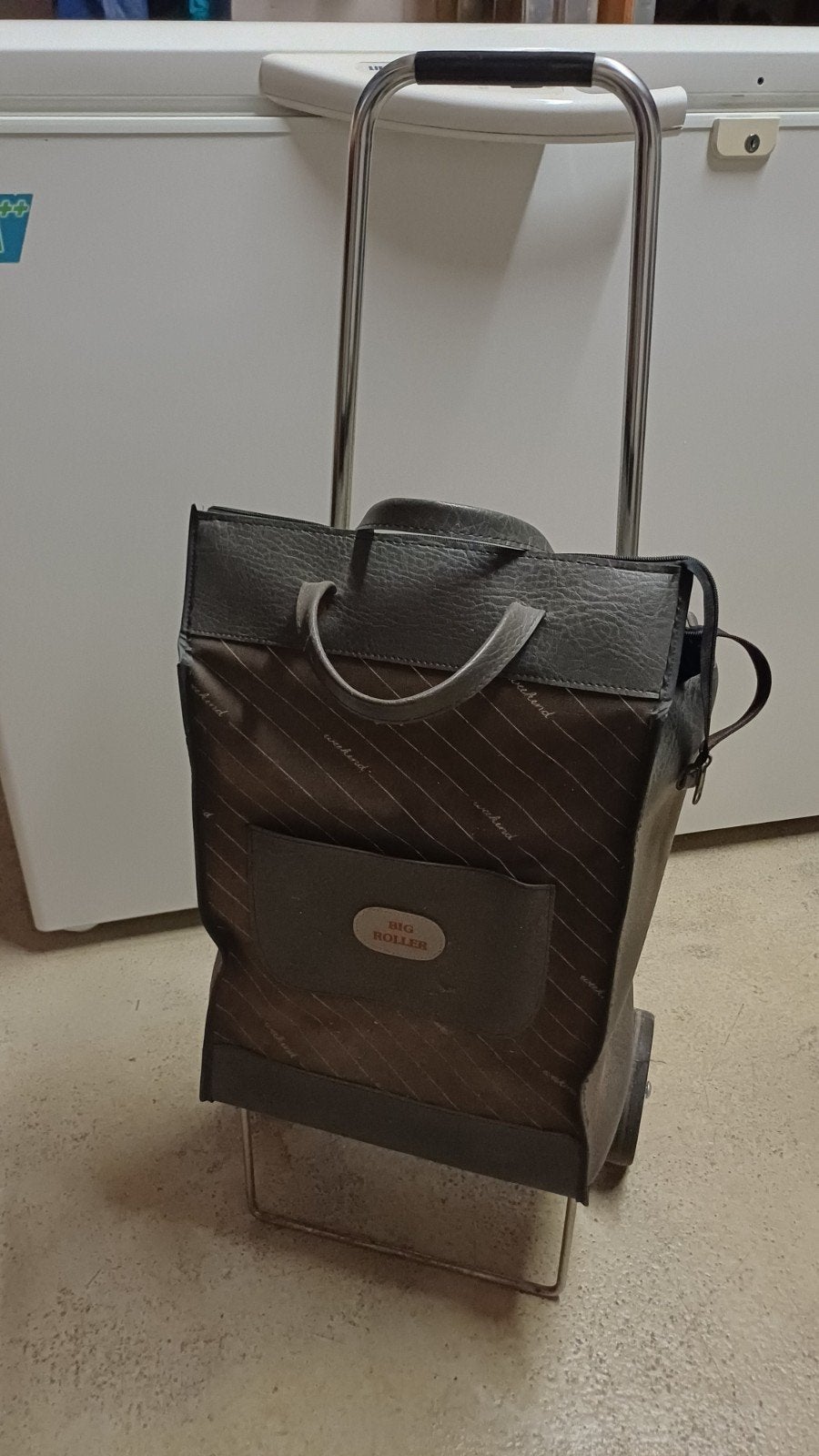 stevige leren boodschappenkar, 40 tot 60 cm, 30 cm of meer, Gebruikt, Minder dan 35 cm