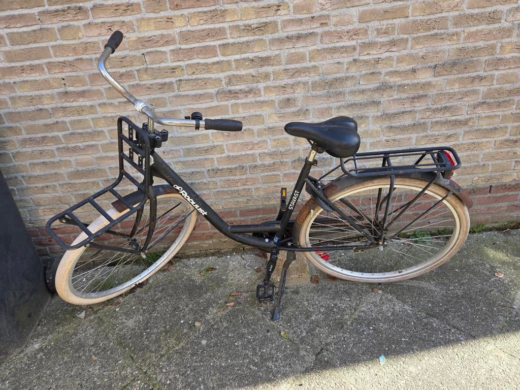Robuust Stadsfiets Zwart met Bagagedrager, Fietsen en Brommers, Fietsen | Dames | Damesfietsen, 53 tot 56 cm, Ophalen, Gebruikt
