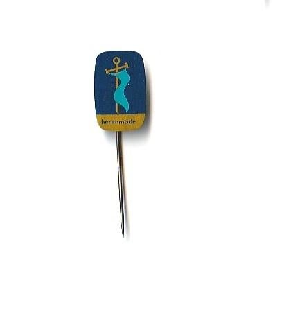 onbekende blikken speld HERENMODE met vlag aan mast, Verzamelen, Speldjes, Pins en Buttons, Ophalen of Verzenden, Gebruikt, Overige onderwerpen