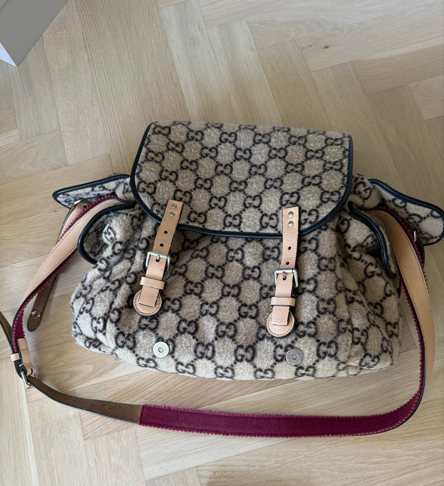 Gucci GG Monogram luiertas - Beige/Bruin Origineel, Ophalen, Gebruikt, Beige, Schoudertasje