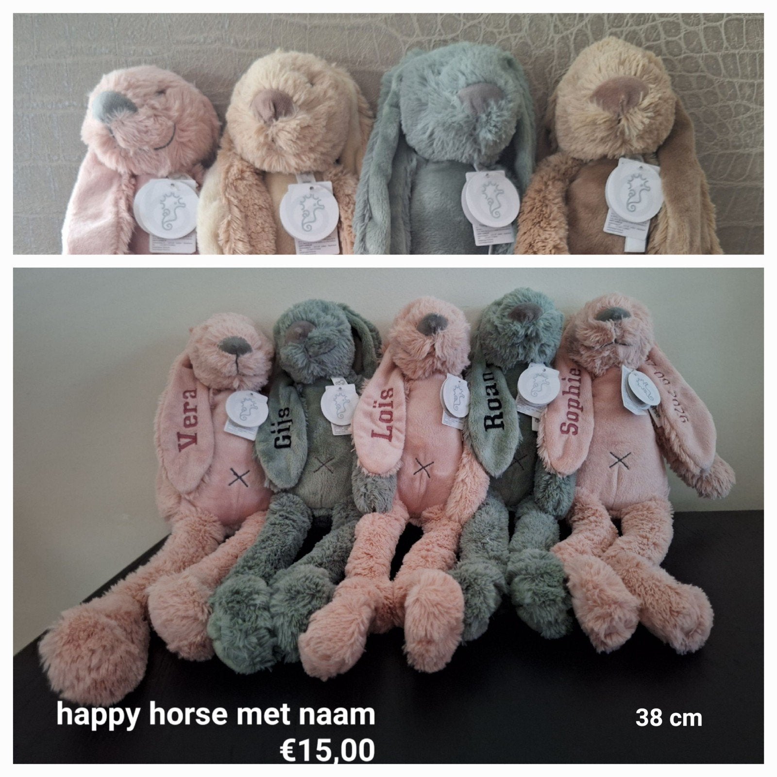 Happy Horse knuffel/ teddy rugzak met naam geborduurd, Ophalen of Verzenden, Nieuw