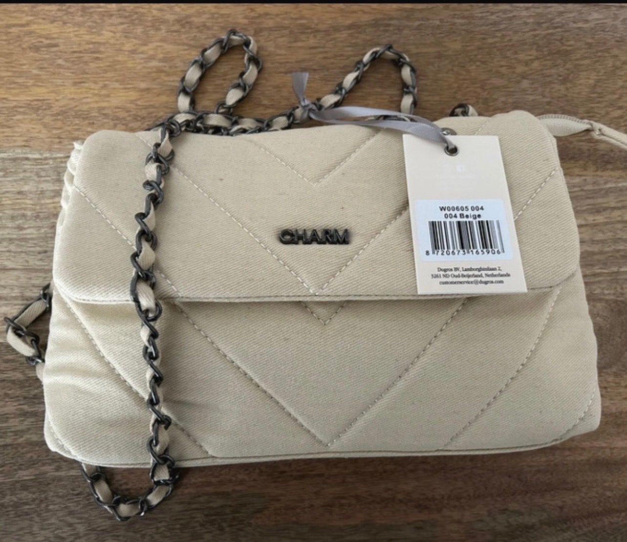 Charmed London Beige Tas met Kettinghengsel, Ophalen of Verzenden, Nieuw, Beige, Schoudertasje