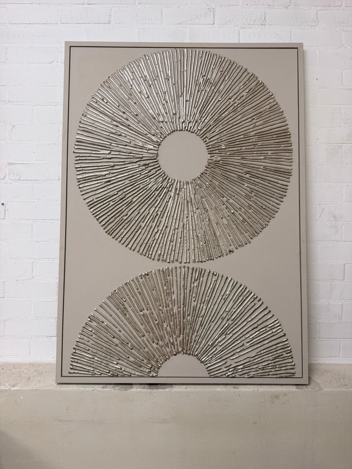 Handgemaakt schilderij japandi organic taupe brons 3d XXL, Ophalen