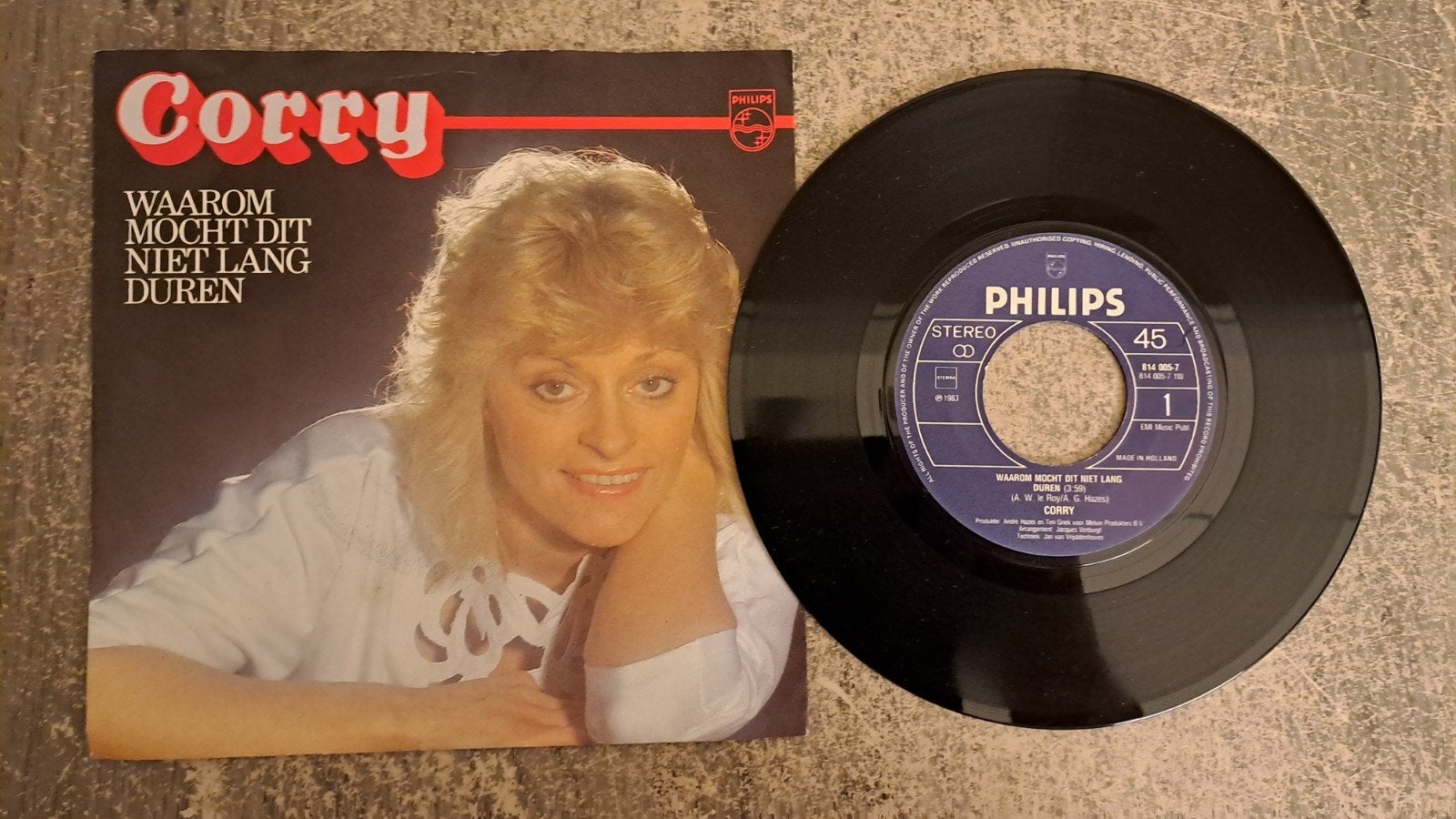 Corry  - waarom mocht niet lang duren, Gebruikt, 7 inch, Single, Nederlandstalig