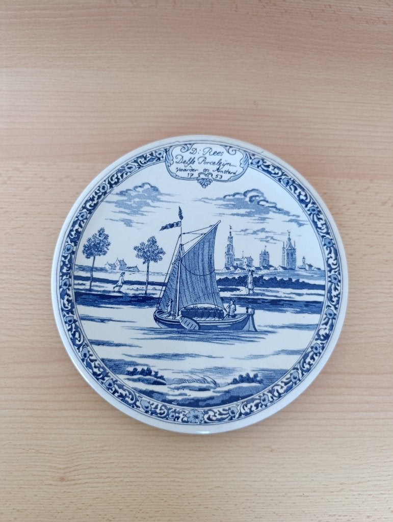 Delfts blauw bord View of Delft, Ophalen of Verzenden
