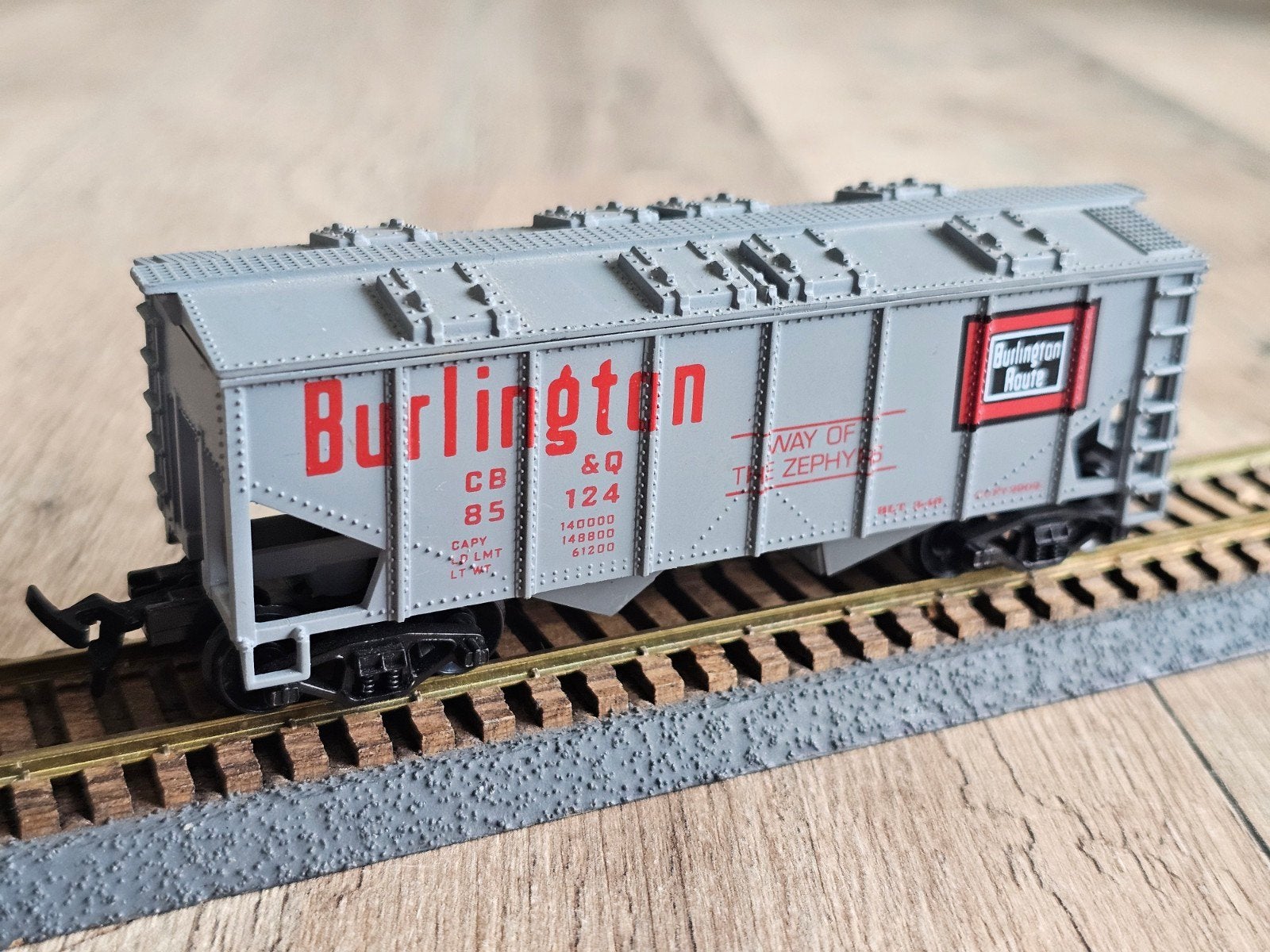 Modeltrein HO USA Boxcar Burlington Route, Overige merken, Gebruikt, Gelijkstroom of Wisselstroom, Wagon
