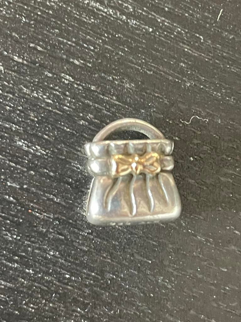 Pandora Bedel tasje met gouden strikje, Ophalen of Verzenden, Zo goed als nieuw, Zilver, Pandora