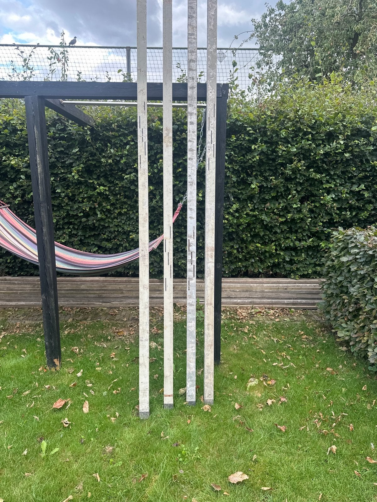 4 gebruikte metsel profielen aluminium 6,5x6,5 cm  x3m, Ophalen, Gebruikt