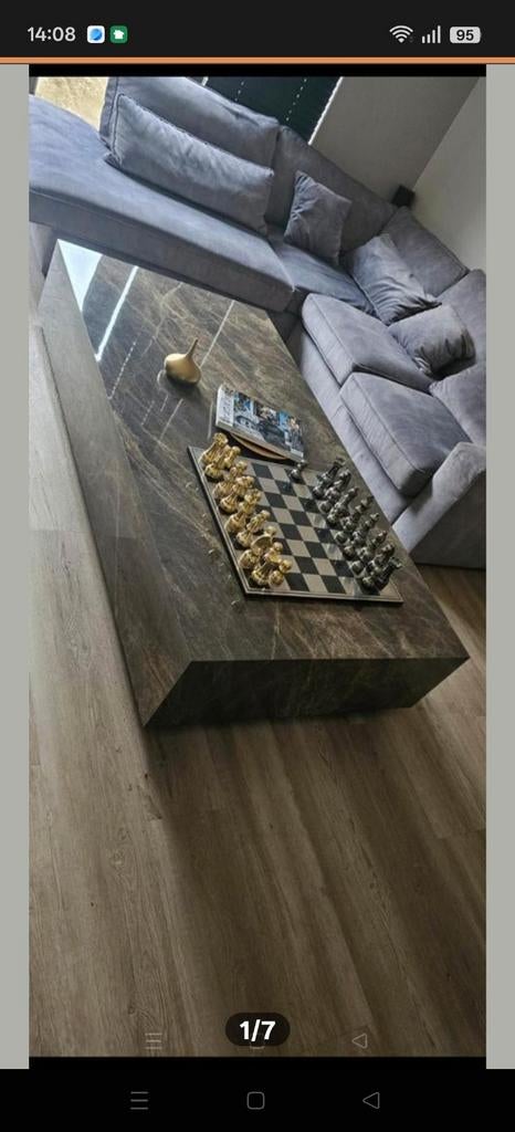 Salontafel Marmerlook zeer exclusief model, Ophalen, 200 cm of meer, 50 tot 100 cm, Zo goed als nieuw