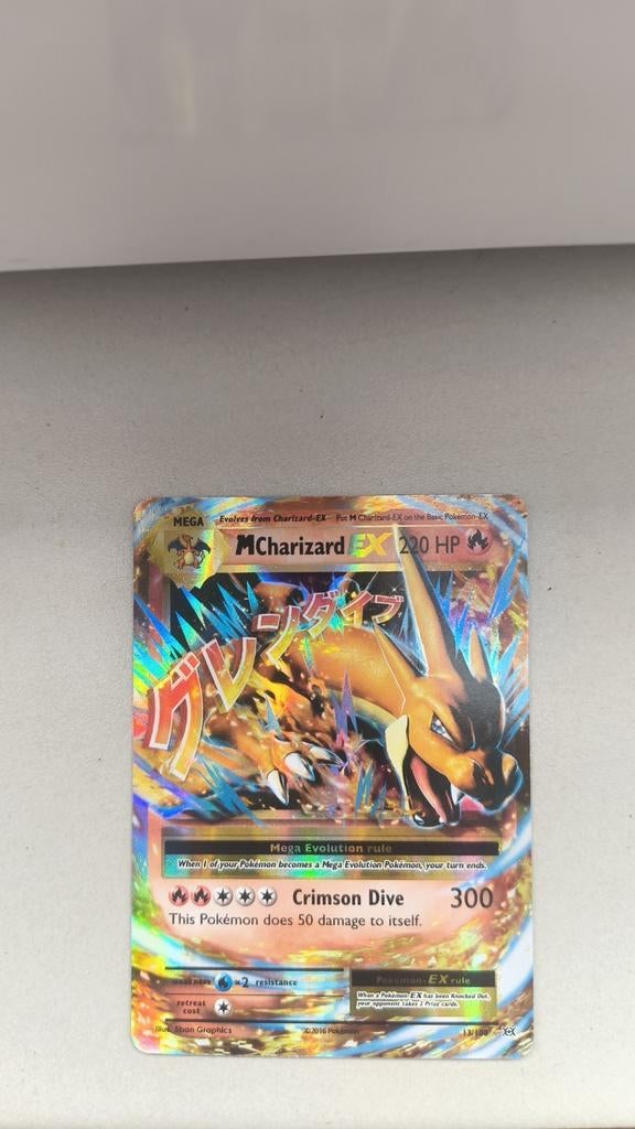 M Charizard EX Pokémon Kaart (Foil) - 220 HP, Ophalen of Verzenden, Zo goed als nieuw, Losse kaart, Foil