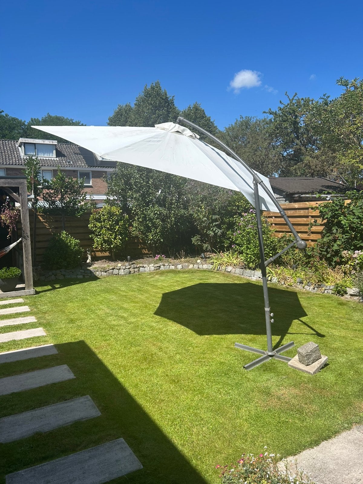 Parasol te koop, Tuin en Terras, Parasols, Ophalen, Verstelbaar, 3 tot 4 meter, Zweefparasol