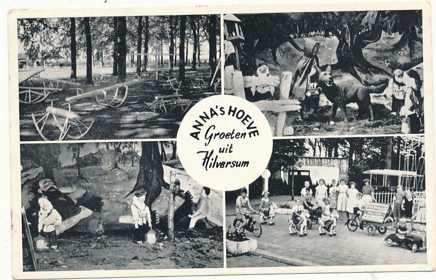 1214 Groeten uit Hilversum Anna’s hoeve, Ophalen of Verzenden, 1940 tot 1960, Noord-Holland