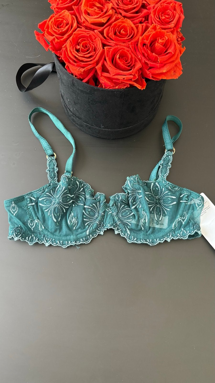 Chantelle BH 70B - Groen met borduursel, Ophalen of Verzenden, Groen, BH
