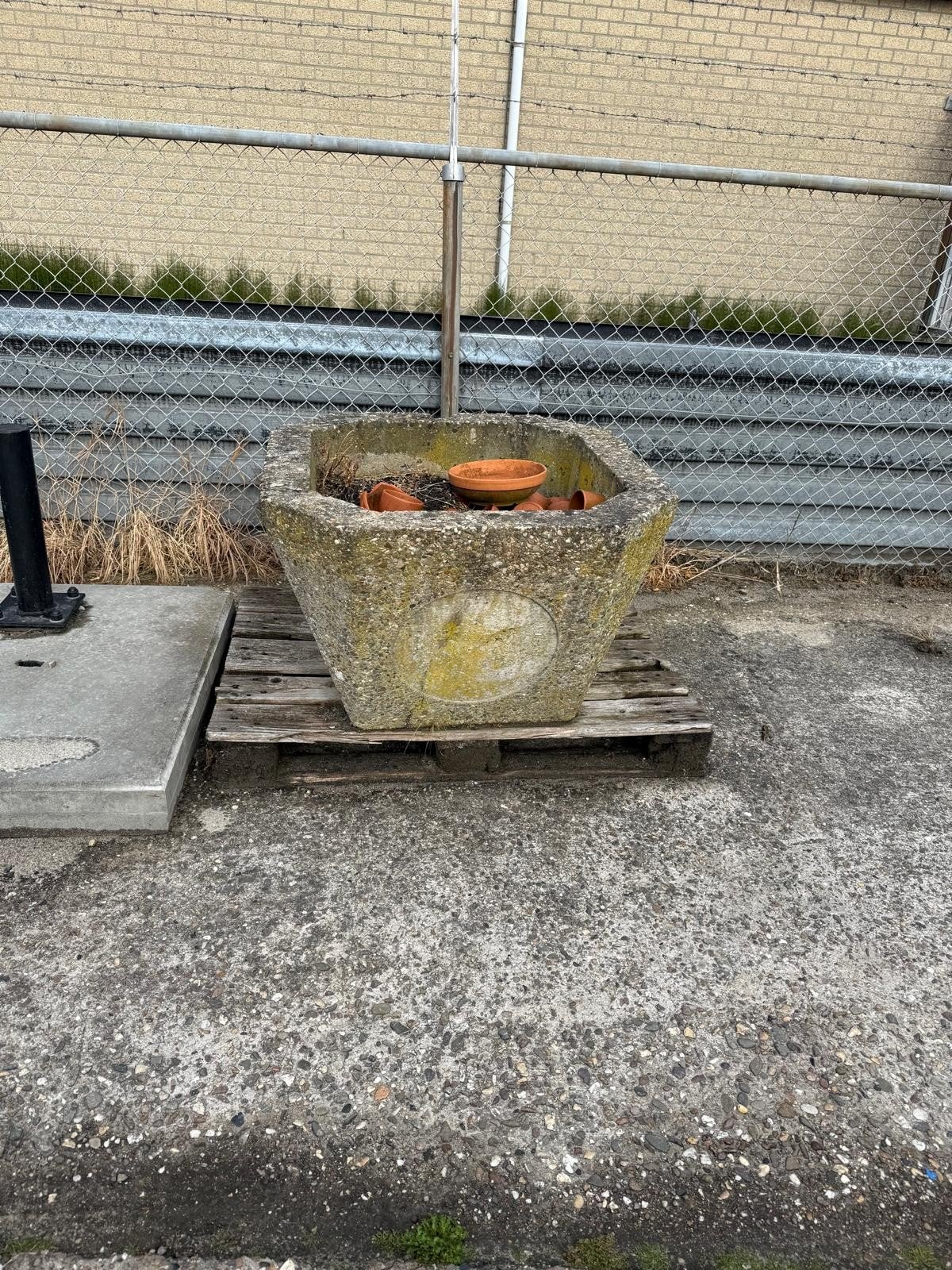 3 Betonnen bloembakken, Ophalen, Gebruikt, Beton, Tuin