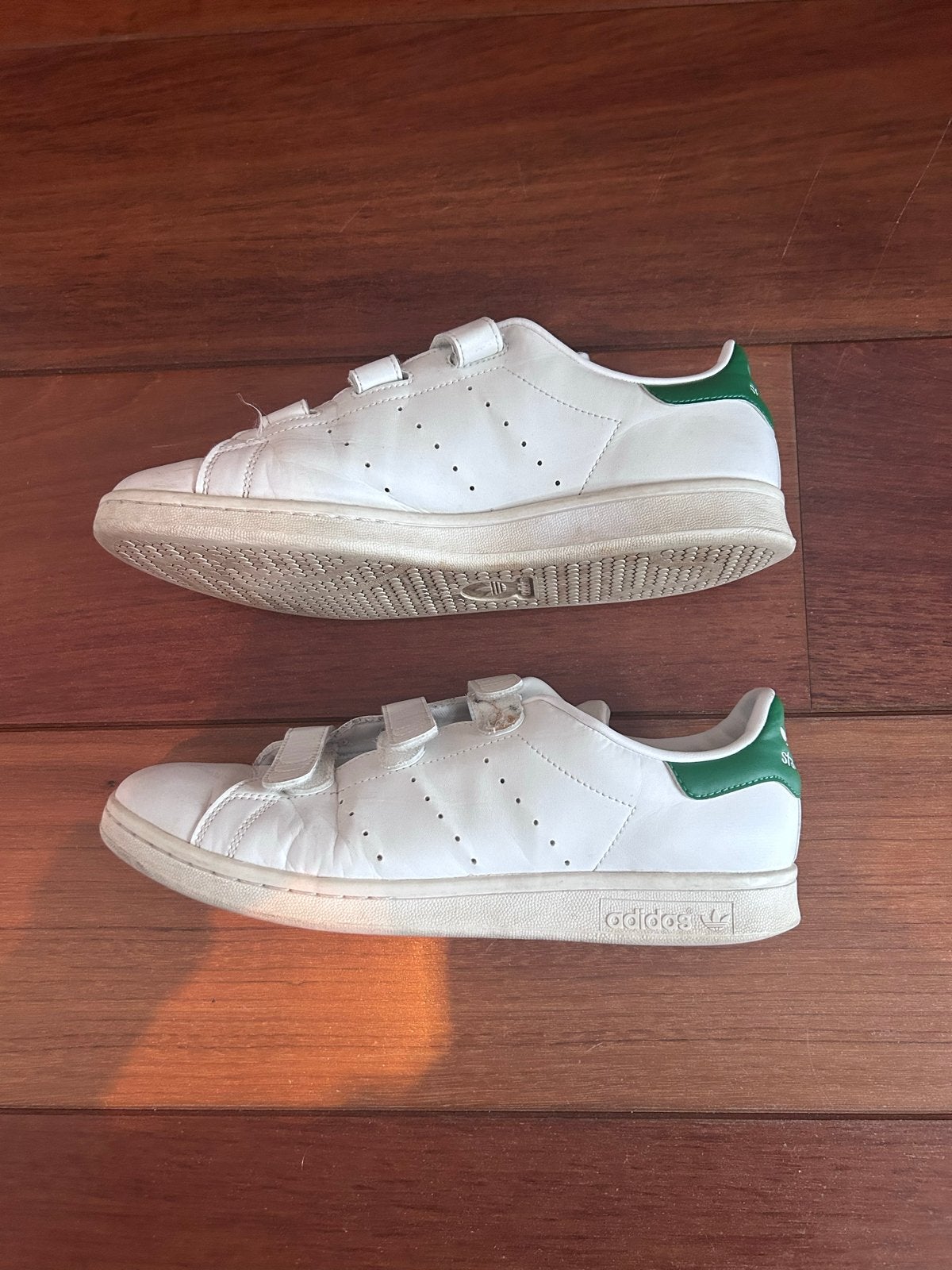 Adidas Stan Smith sneakers met klittenband - Maat 43 1/3, Verzenden, Gedragen, Wit, Sneakers of Gympen