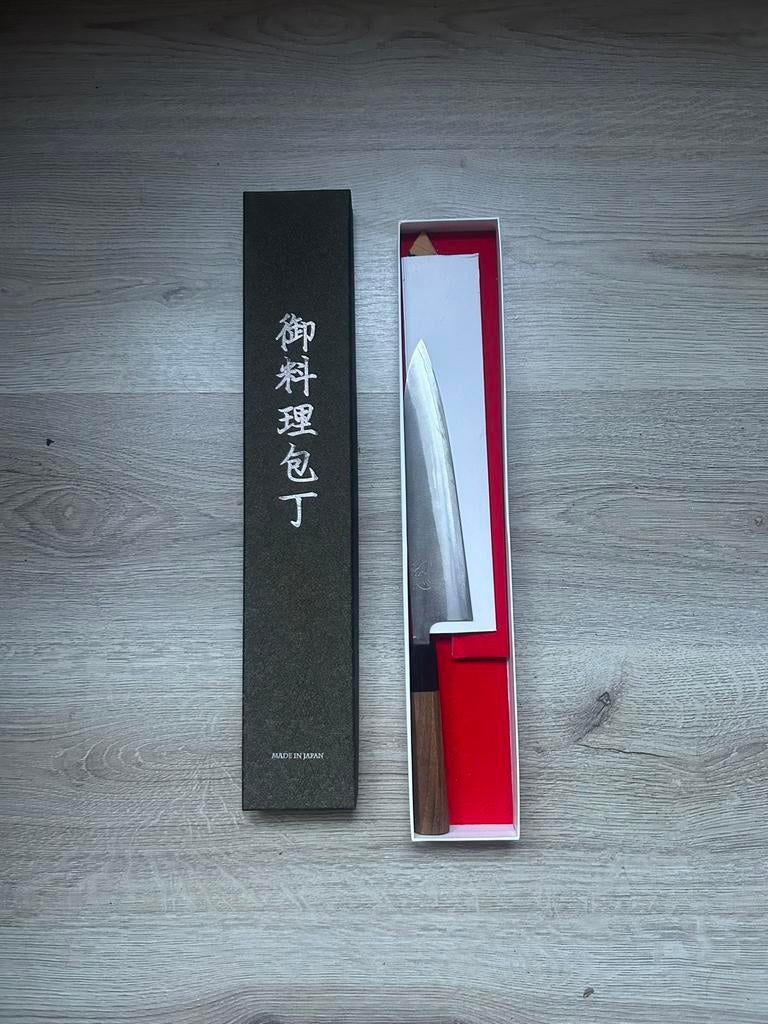 Yoshikane gyuto 210mm skd12 nashiji, Ophalen of Verzenden, Zo goed als nieuw