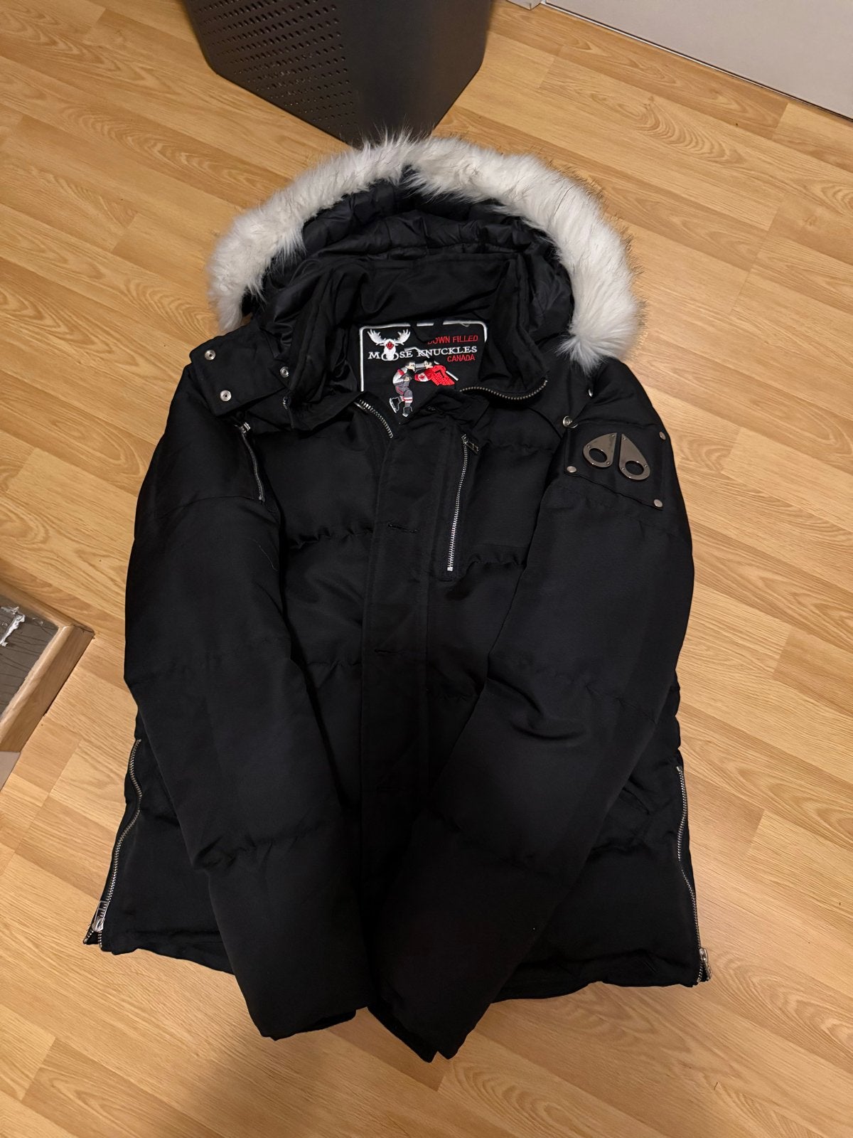 Moose Knuckles Heren Jas Maat L, Kleding | Heren, Ophalen of Verzenden, Zo goed als nieuw, Maat 52/54 (L), Zwart