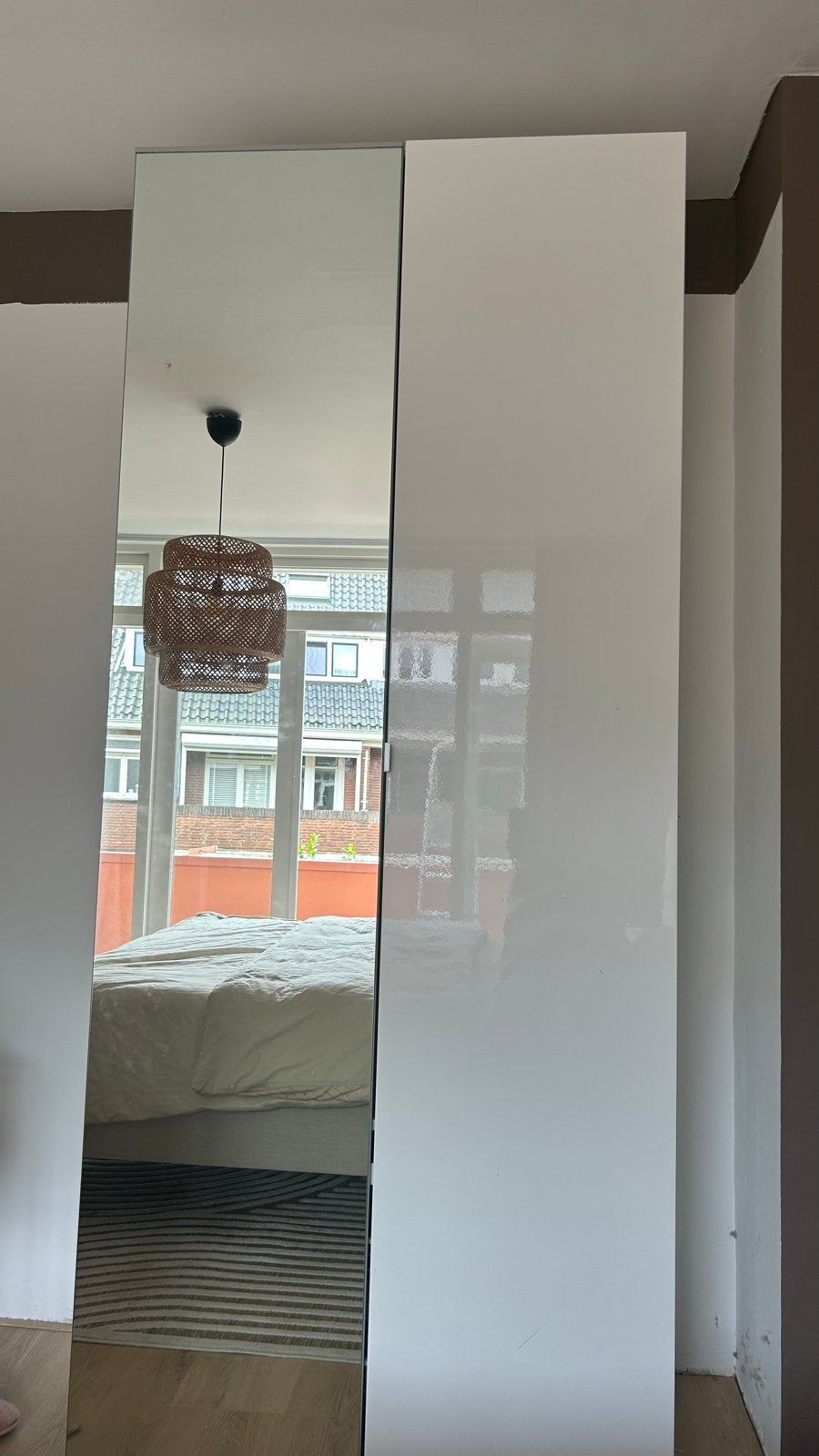 Ikea Pax Kast Hoogglans Wit met Spiegeldeur, Ophalen, Overige materialen, 200 cm of meer, 50 tot 100 cm