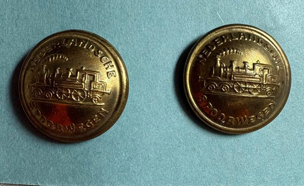Knopen Nederlandse Spoorwegen (doorsnede 2.2 cm), Verzenden, Zo goed als nieuw, Trein, Overige typen