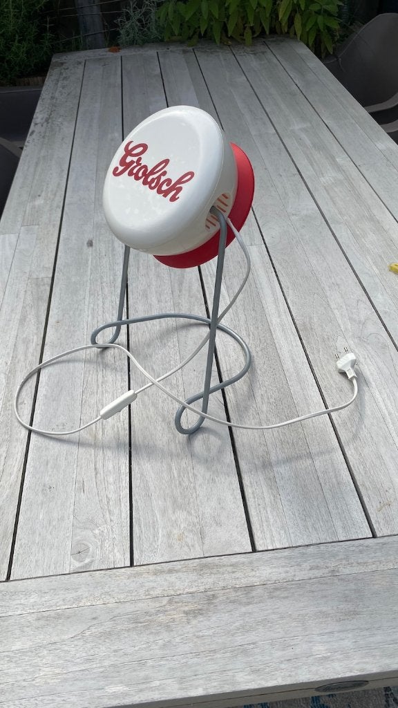 Grolsch beugellamp, Ophalen, Gebruikt, Reclamebord, Plaat of Schild, Grolsch