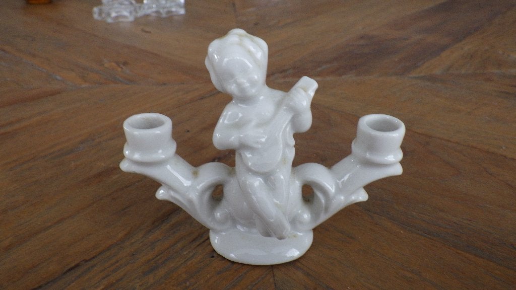 mooie oude kandelaar met engel, Diversen, Kerst, Ophalen of Verzenden