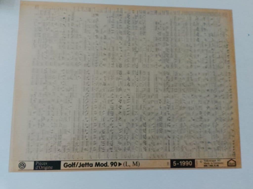 Vw Golf 2 / Jetta + GTi - G60 dealer Microfiche onderdelen, Ophalen of Verzenden, Gelezen, Volkswagen