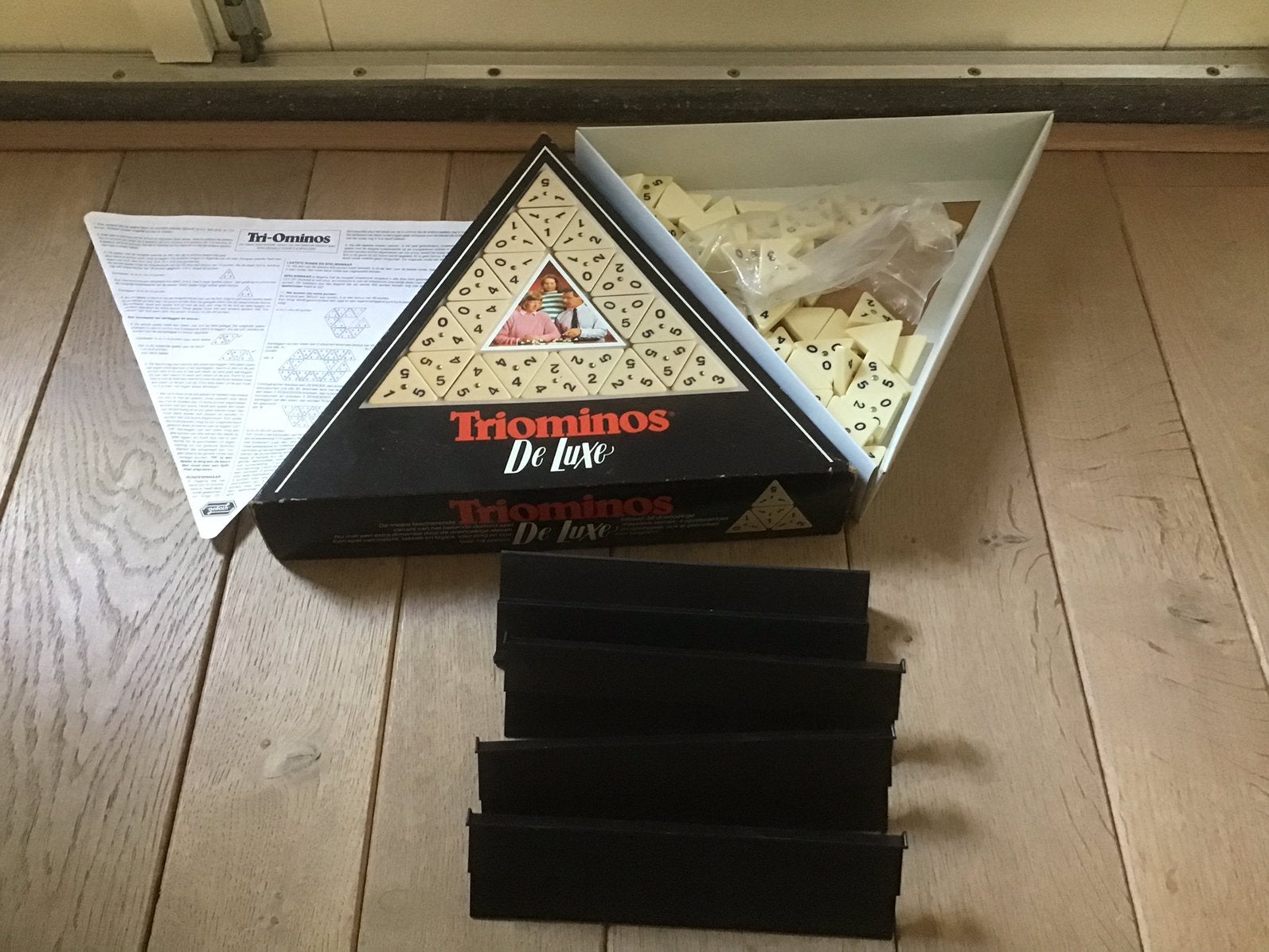 Triominos de luxe van Goliath compleet lft 6 jaar., Hobby en Vrije tijd, Gezelschapsspellen | Overige, Ophalen of Verzenden, Zo goed als nieuw