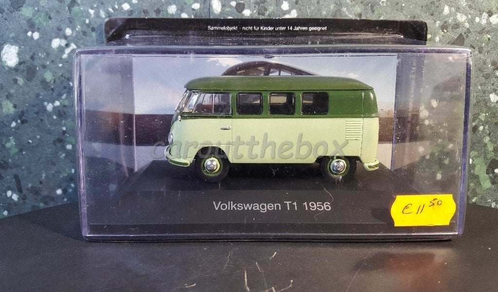 Volkswagen VW T1 1956 groen 1:43 Atlas, Verzenden, Nieuw, Auto, Overige merken