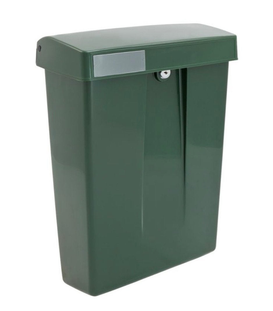 Groene wandbrievenbus met slot, Tuin en Terras, Ophalen, Zo goed als nieuw, Kunststof, Wandbrievenbus