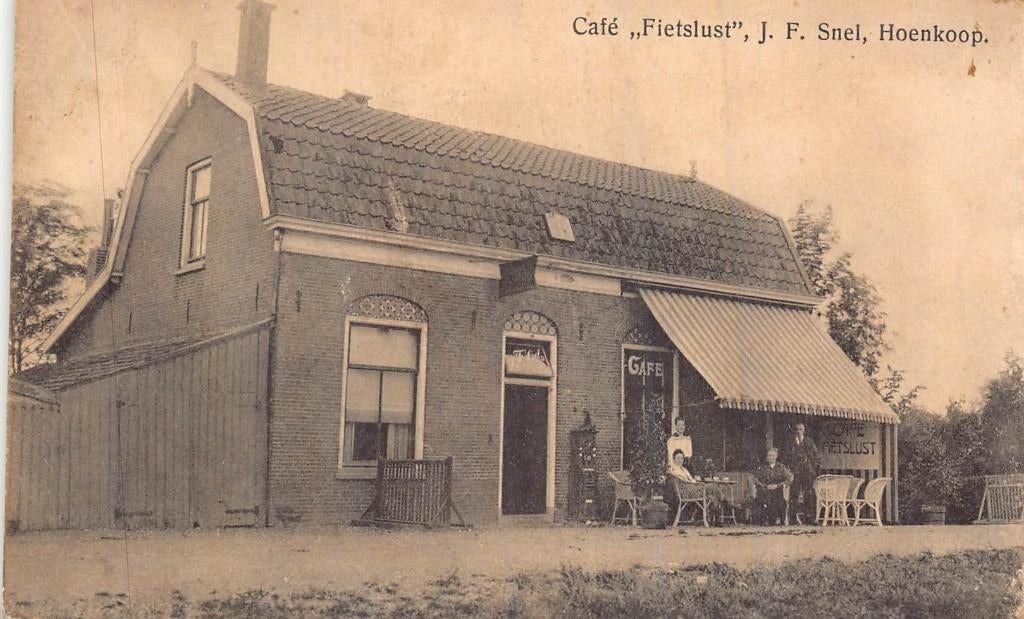 129 Hoenkoop - Café "Fietslust"J.F. Snel  1918, Ophalen of Verzenden, Voor 1920, Gelopen, Utrecht