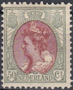 Nederland 1.37.1- 1899- Wilhelmina Bontkraag- NVPH-74-  O, Verzenden, T/m 1940, Postfris