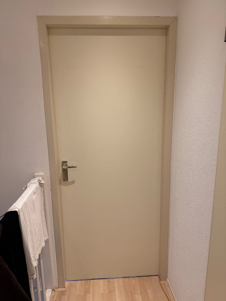 Opdekdeur met kozijn, Ophalen, Gebruikt, 80 tot 100 cm, Binnendeur