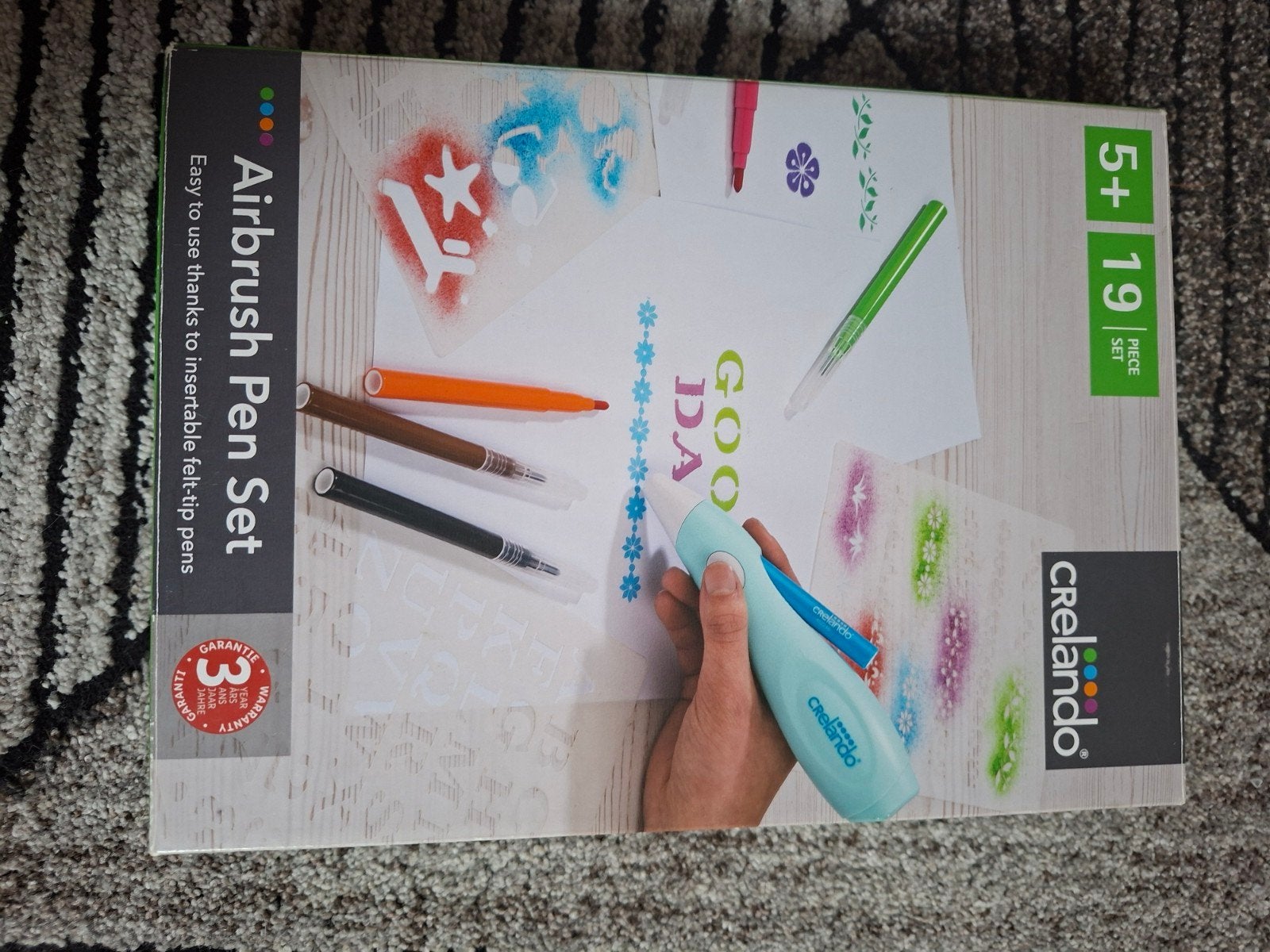 Crealando Airbrush Pen Set - Knutselset met sjablonen, Meerkleurig, Ophalen of Verzenden, Zo goed als nieuw, Educatief