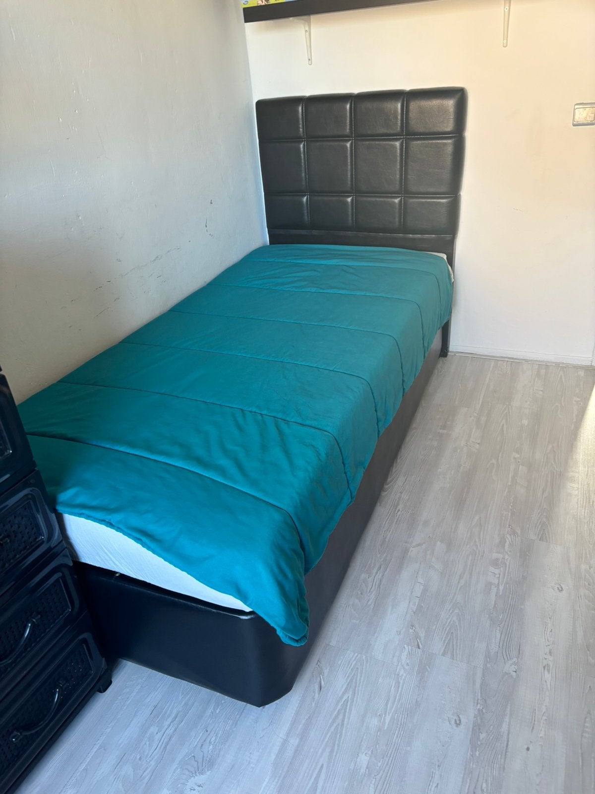 Boxspring met opbergruimte, Huis en Inrichting, Ophalen, 90 cm, Eenpersoons, Zo goed als nieuw