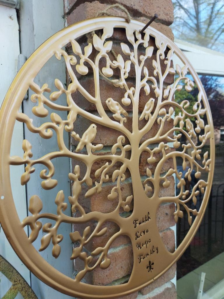 Levensboom GOUD GOLD cadeau verzinkt 50 cm  vaderdag, Ophalen of Verzenden, Nieuw