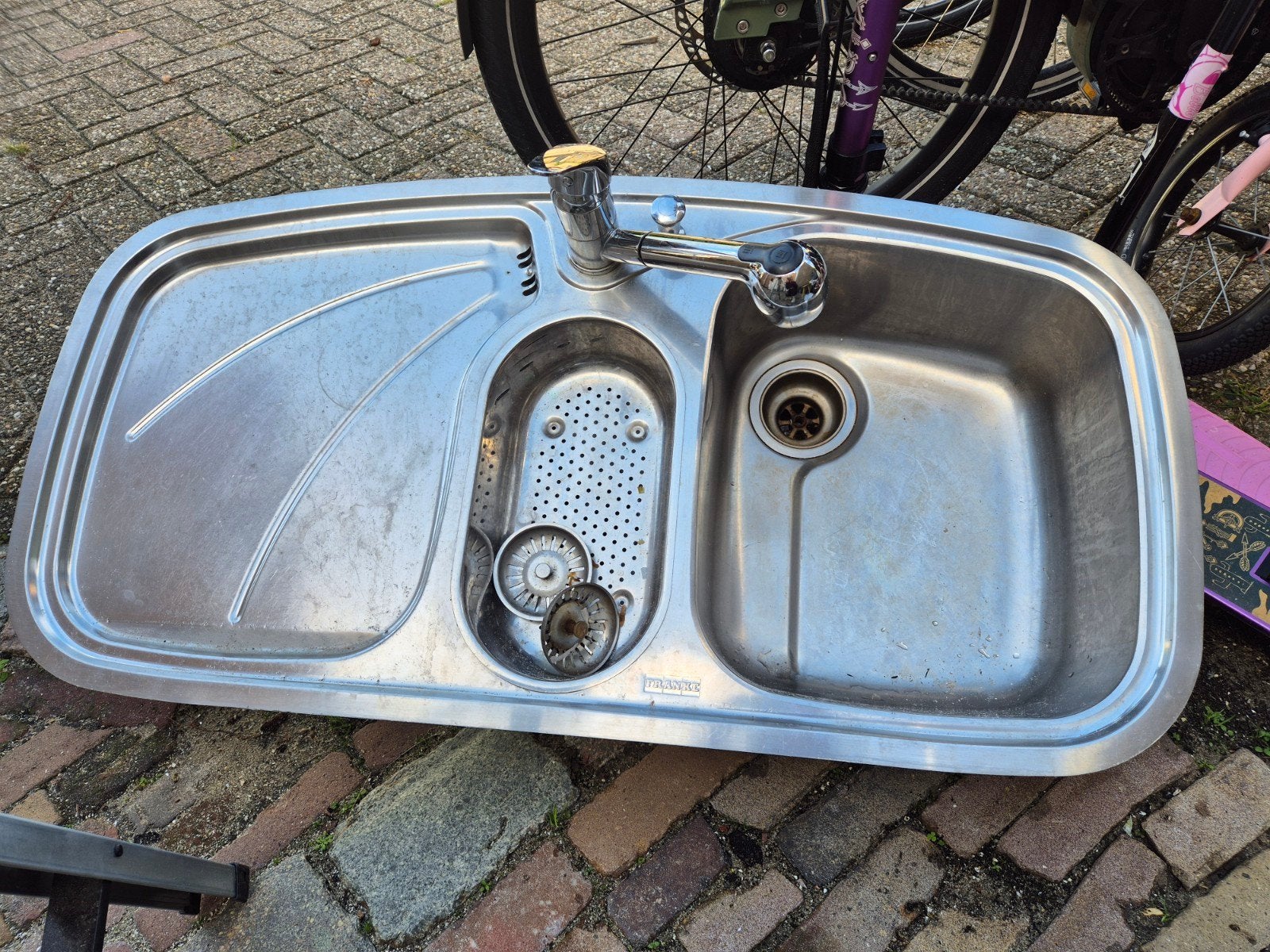 RVS wasbak met uittrekbare kraan, 100x51 cm, Ophalen