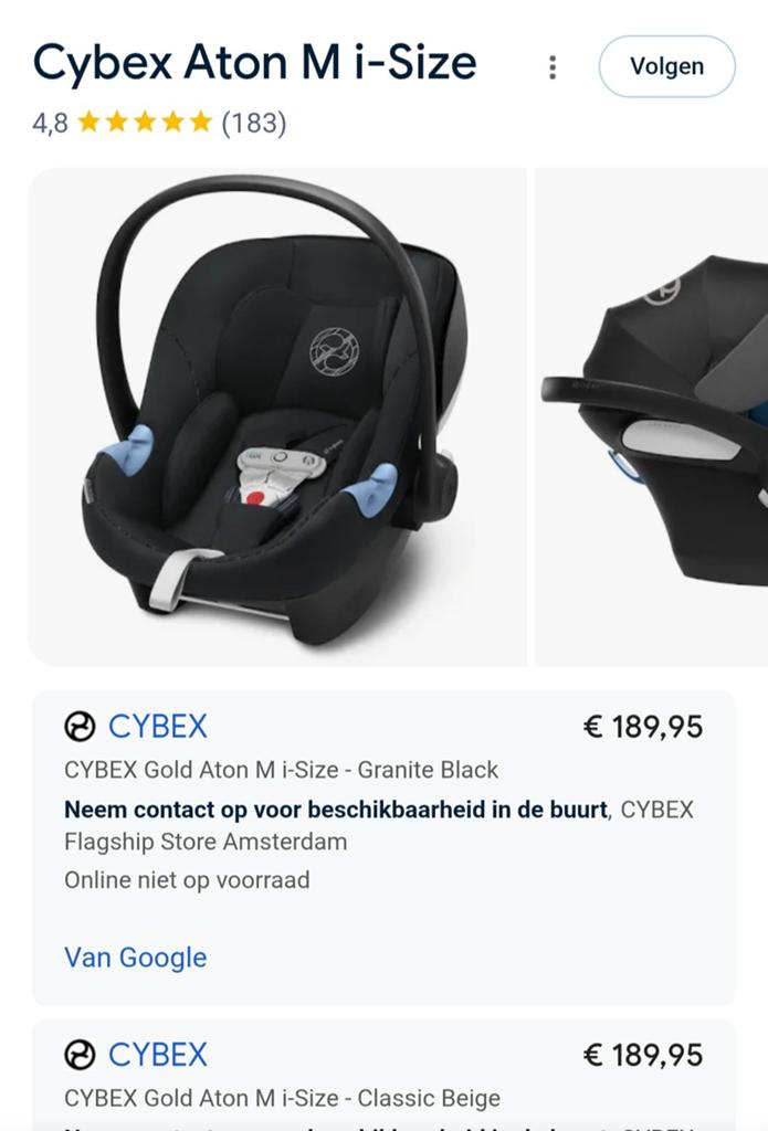 Cybex Aton M i-Size autostoeltje met Base M, Kinderen en Baby's, Autostoeltjes, Zijbescherming, Zo goed als nieuw, Isofix, 0 t/m 13 kg