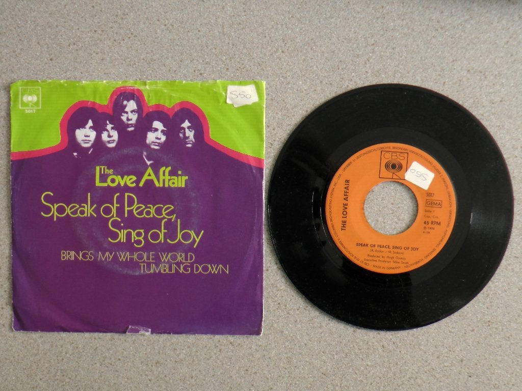 Love Affair - Speak of peace, sing of joy VINYL SINGLE, Cd's en Dvd's, Gebruikt, 7 inch, Pop, Fotohoes