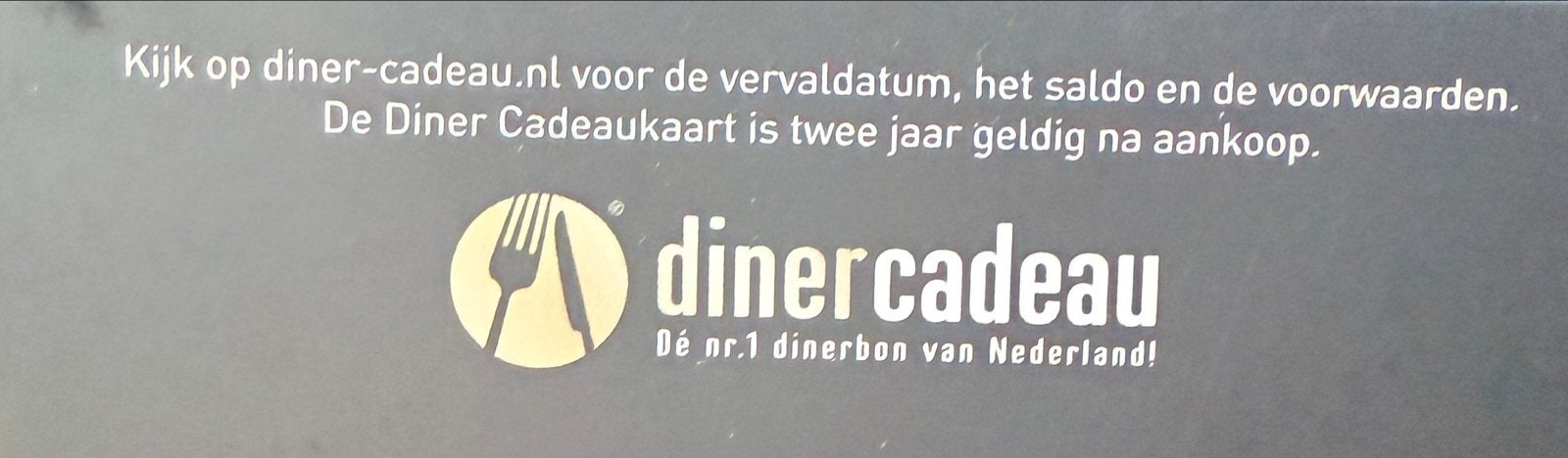 Diner Cadeau bon t.w.v. €100 – nu voor €80