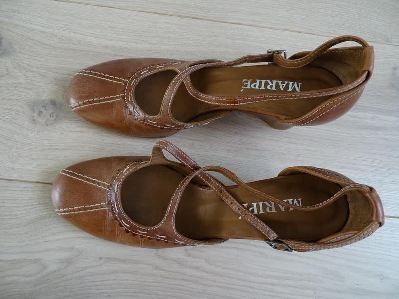 Leren sleehak schoenen van Maripé, Kleding | Dames, Schoenen, Bruin, Ophalen of Verzenden, Zo goed als nieuw, Maripe