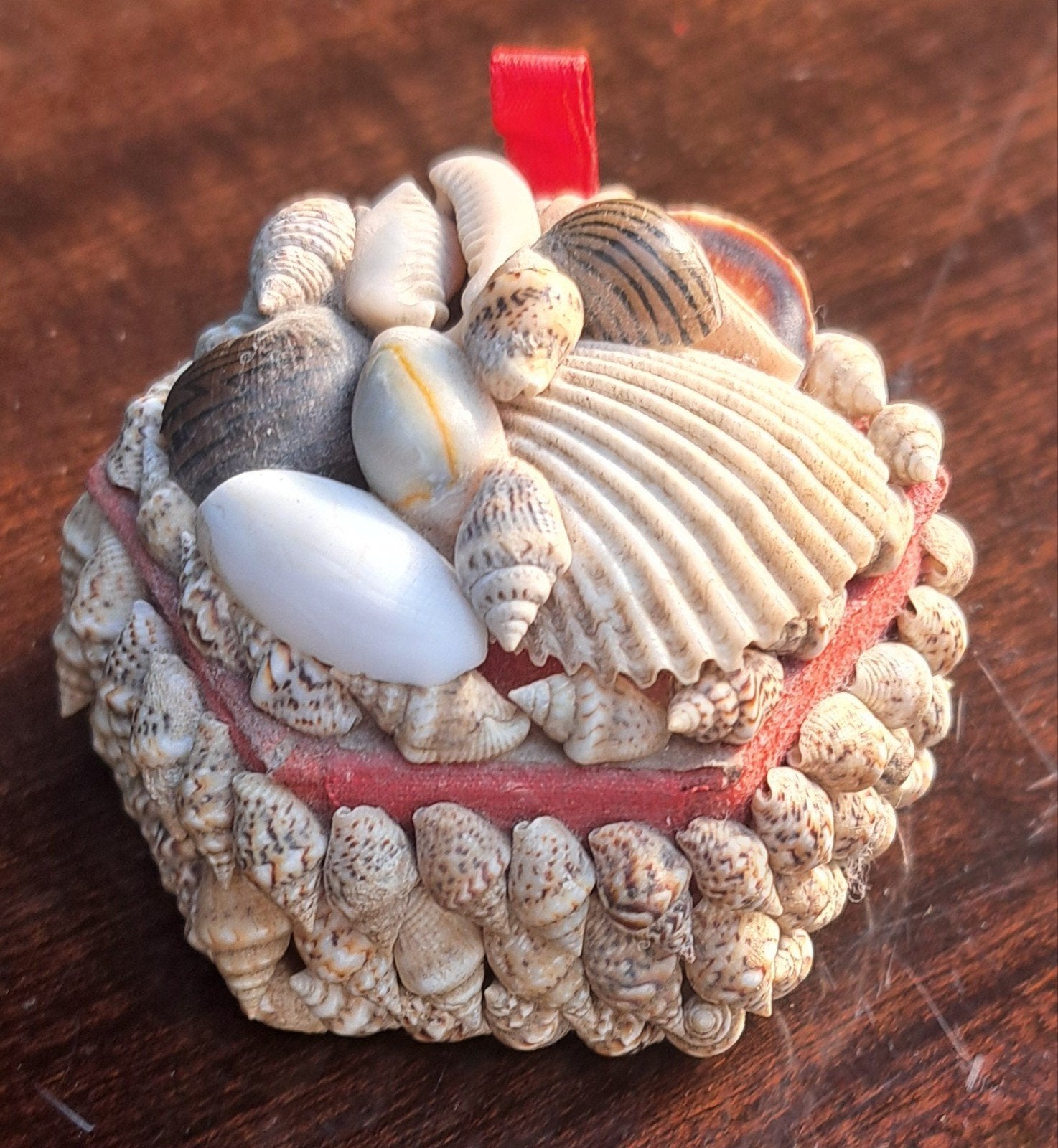 Brocante schelp doosje juwelen miniatuur, Ophalen of Verzenden, Zo goed als nieuw